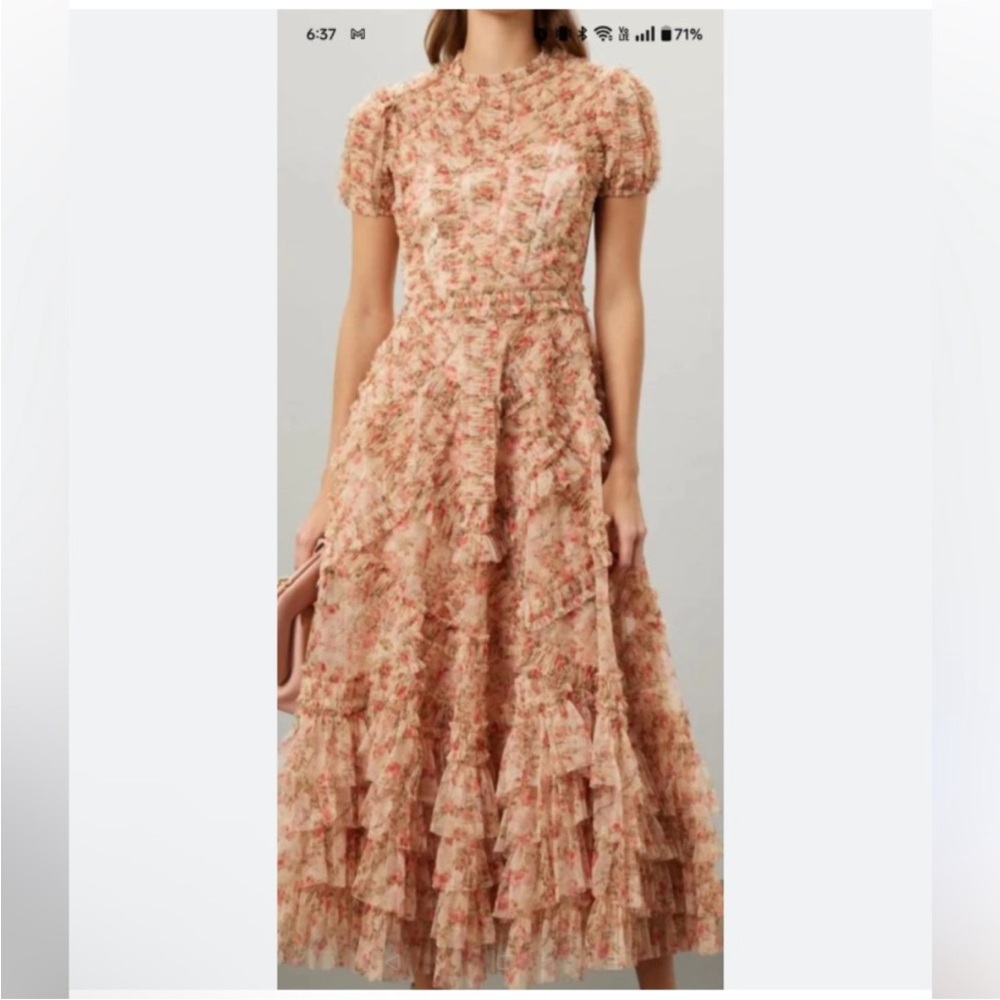 Mac Duggal Pink Floral Dress like new size 8 - Picture 2 of 8